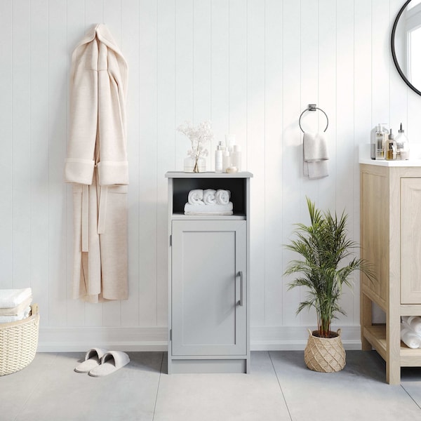 Flash Furniture Vega Bathroom Storage Cabinet Organizer w/Magnetic Closure Door, In-Cabinet Adjustable Shelf FS-VEGA-BATH-3-GY-GG - main
